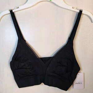 New Auden Women's Black Unlined Bralette Adjustable Straps Pullover Size XS